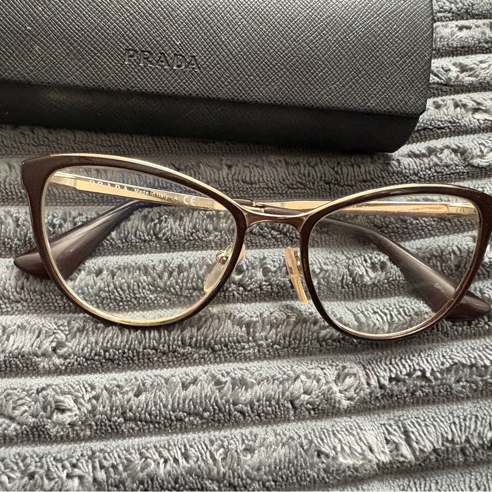Prada Dark Brown Cat-Eye Glasses